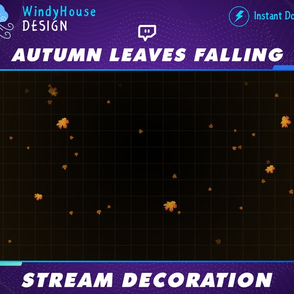 Animated Autumn Fall leaves Stream decoration - Leaf Falling overlay /twitch overlay /Add-on your Stream