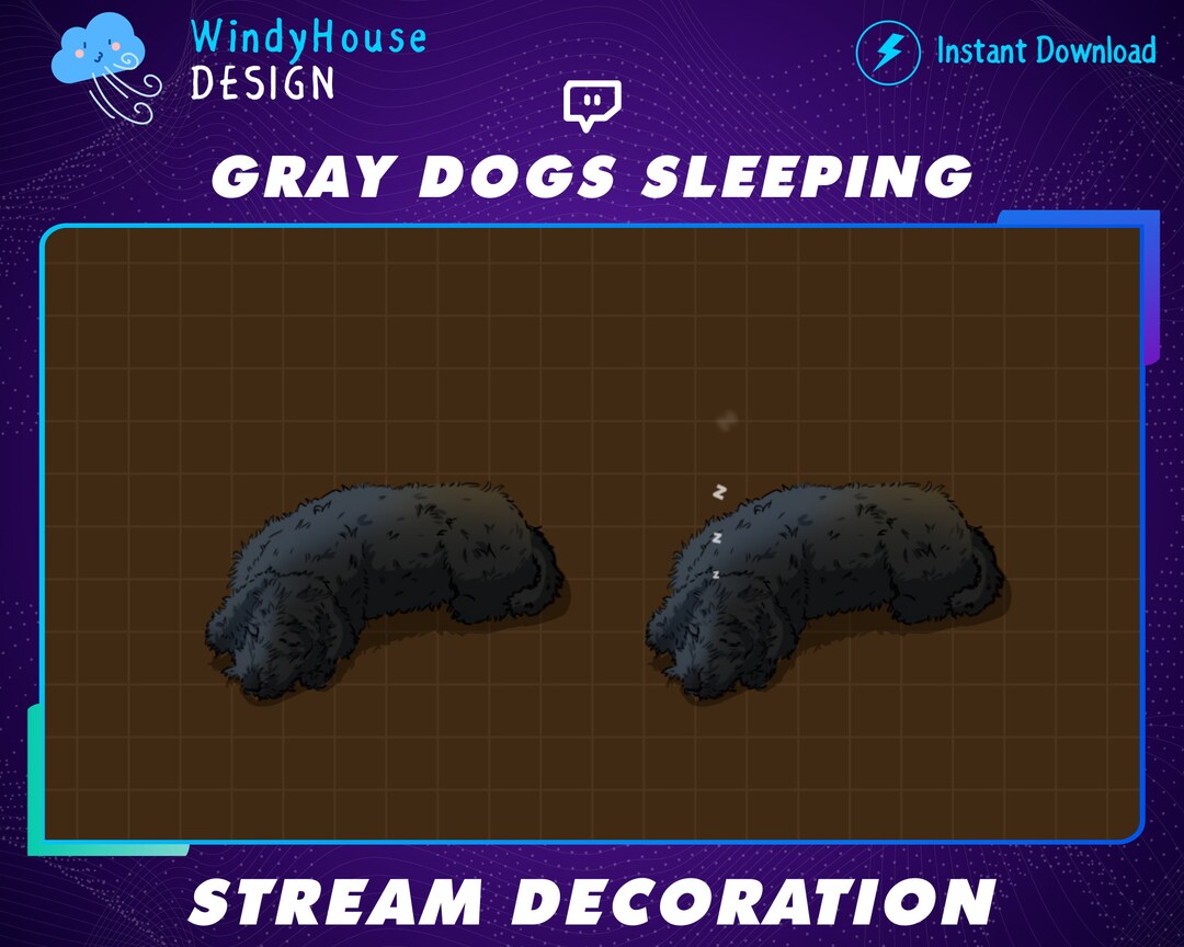 Animated Cute Dog Stream Decoration, Cute Poodle Twitch Overlay ...