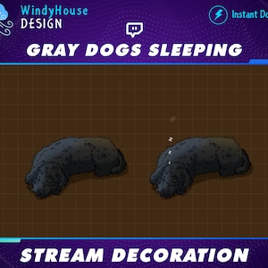 Animated Cute Dog Stream Decoration, Cute Poodle Twitch Overlay, Animals Decorations Stream Add-on Kawaii Twitch Overlay