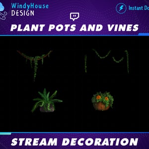 Peut inclure: Un ensemble de quatre pots de plantes vertes et de vignes, parfait pour ajouter une touche de nature à votre configuration de diffusion. Les vignes sont suspendues au plafond et les pots sont au sol. Les pots sont de formes et de tailles différentes, et les vignes sont de longueurs différentes. Les plantes sont toutes vertes et luxuriantes, et elles ajoutent une touche de vie à la pièce.