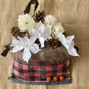 Tin Can Pocket Posies Buffalo Check Hanging Wall Vase Garden Planter ...