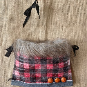 Tin Can Pocket Posies Buffalo Check Hanging Wall Vase Garden Planter ...