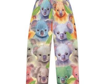 Färgglada Koala Ansikten Pyjamasbyxor | Heltäckande Tryck
