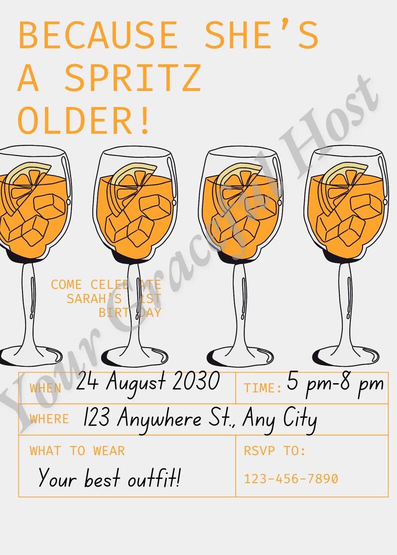 Just A Spritz Older Banner - Glitzer Geburtstagsdekoration Für Aperol Spritz Party
