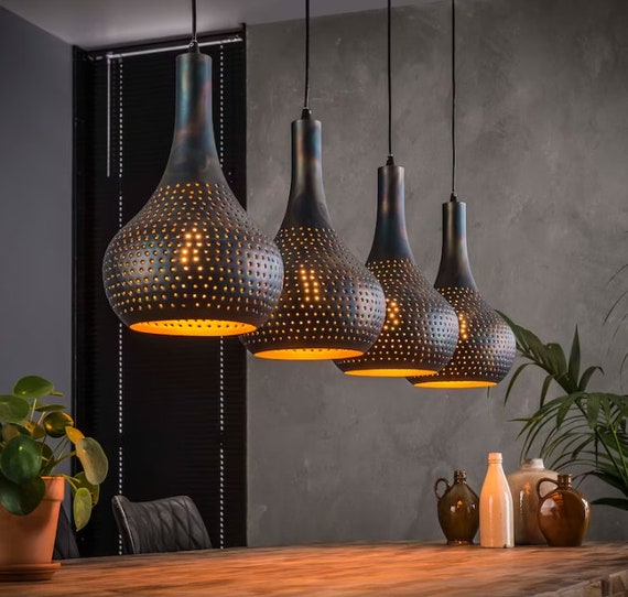 SET OF 4 Black Ceiling Light Metal Handmade in Etsy