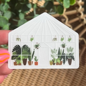 Clear Greenhouse Sticker, Waterpoof, Plant Sticker, Plant Lovers Sticker, Laptop Sticker, Detailed Sticker