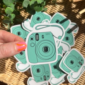 Teal Polaroid Camera Sticker