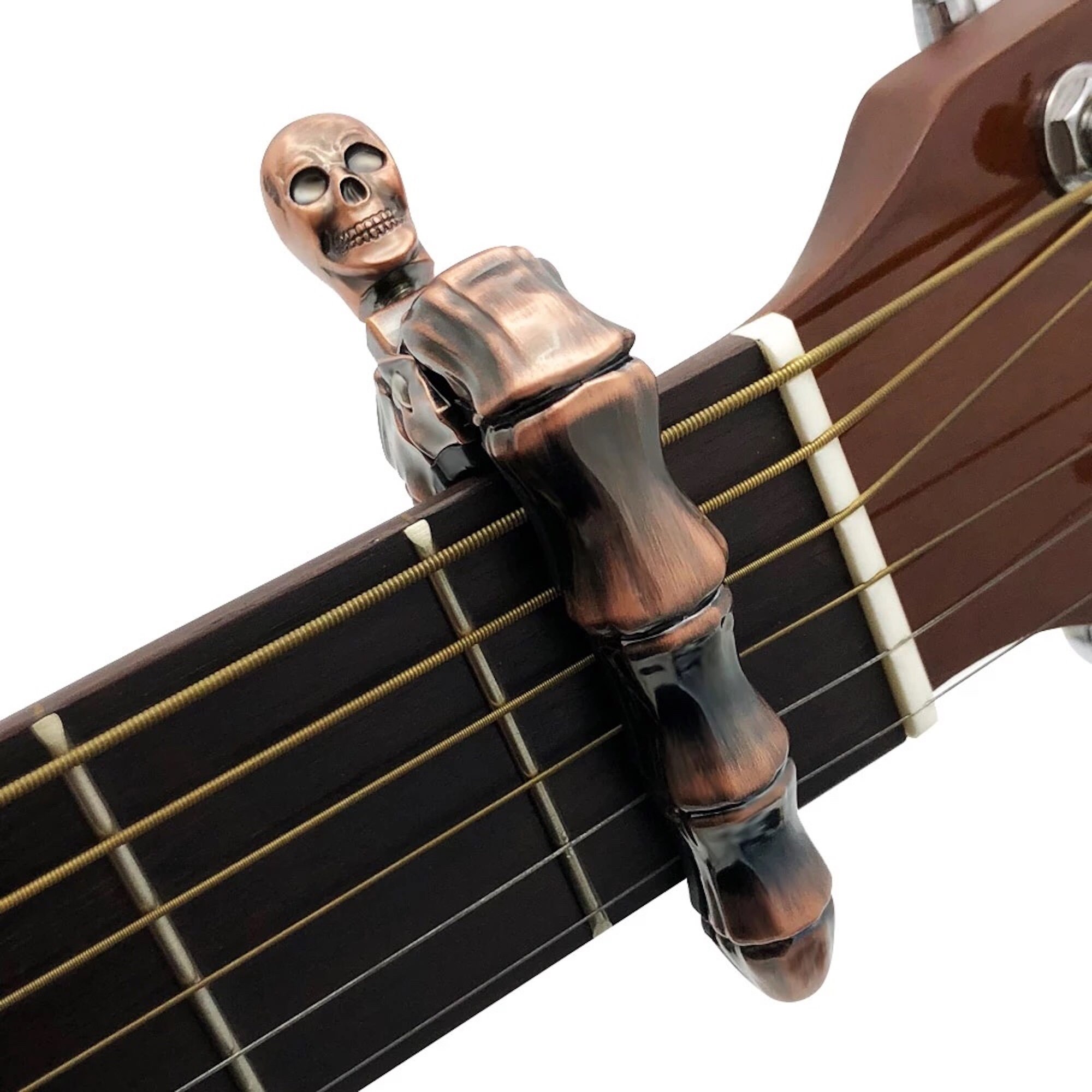Guitar Capo Skull Capo for Acoustic and Electric Guitar Skeleton Head Ukulele Capo for Banjo Mandolin Bass and Classical Guitar Comes with 5 Picks 