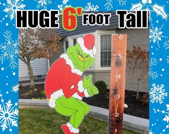6' Grinch Stealing Lights: Christmas Yard Decoration