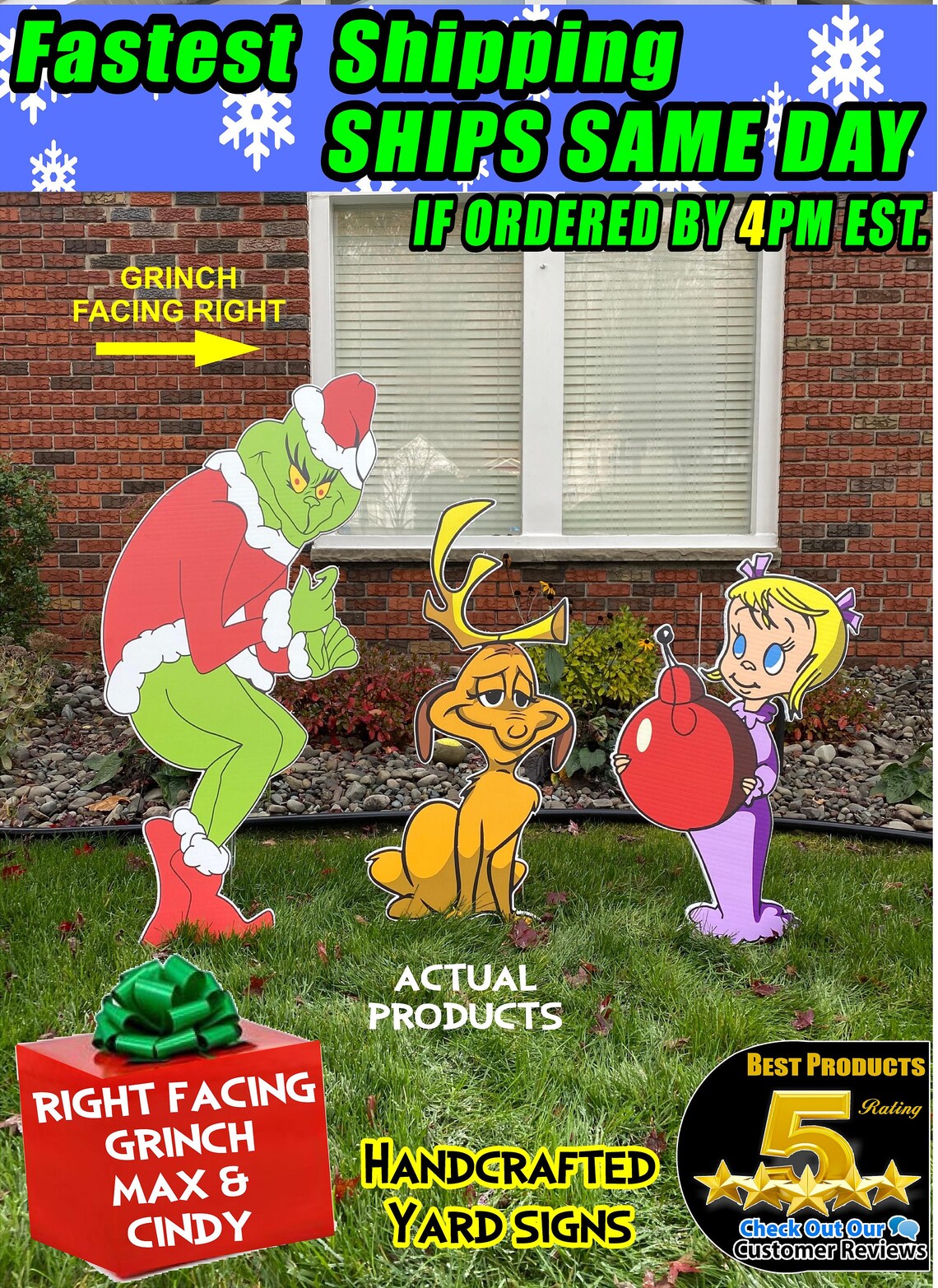 Huge Combo Grinch Stealing Christmas Lights RIGHT Facing Etsy