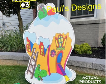 Whoville House Outdoor Christmas Decoration: Grinch Stealing Lights