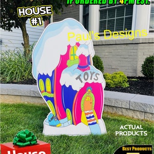 Whoville Christmas House Yard Sign: Super Thick Outdoor Decor
