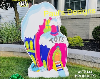 Whoville Christmas House Yard Sign: Super Thick Outdoor Decor