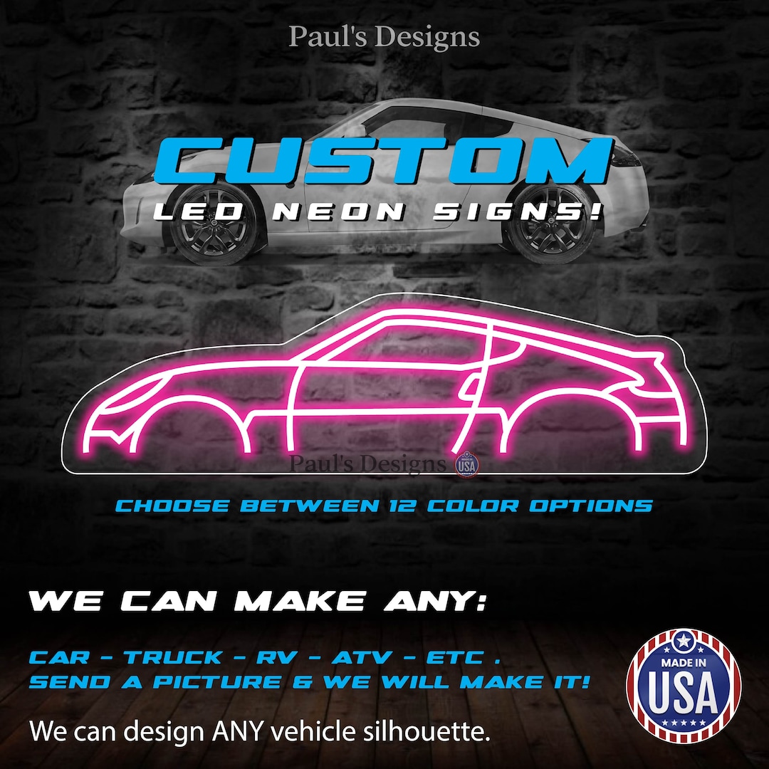 Car Led NEON Signs Custom Design Neon Car Signs Truck Neon 2 Day Turn