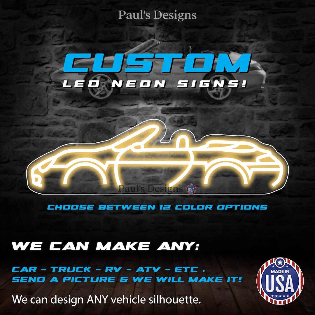 Car Led NEON Signs Custom Design Neon Car Signs Truck Neon 2 Etsy