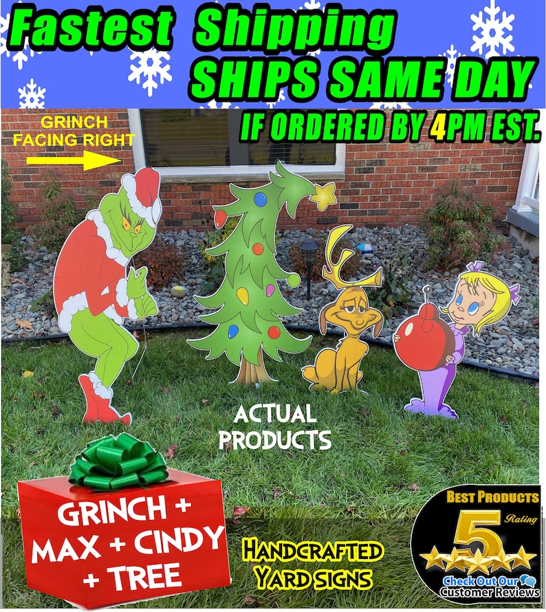 Huge 6piece Combo Grinch Stealing Christmas Lights LEFT Etsy