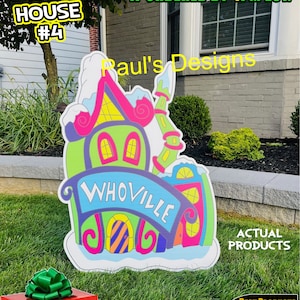Whoville House Yard Sign: Grinch Christmas Decor, Outdoor Decoration