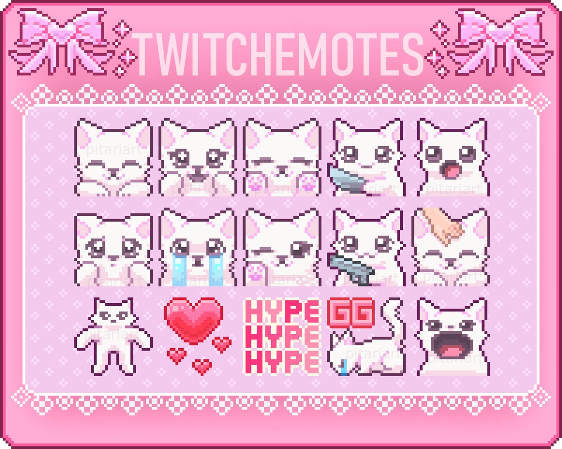 Twitch Pixel Cat Emotes/channel Points 2 Animated Emotes - Etsy Israel