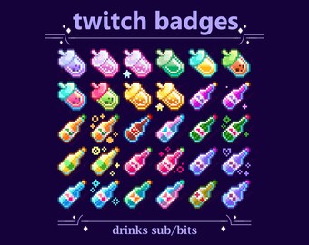 Twitch Badges Boba Soda and Drinks for Twitch | Bubble Tea, Cute Drink, Boba Tea Subscriber/Bit Badges for streaming (32)