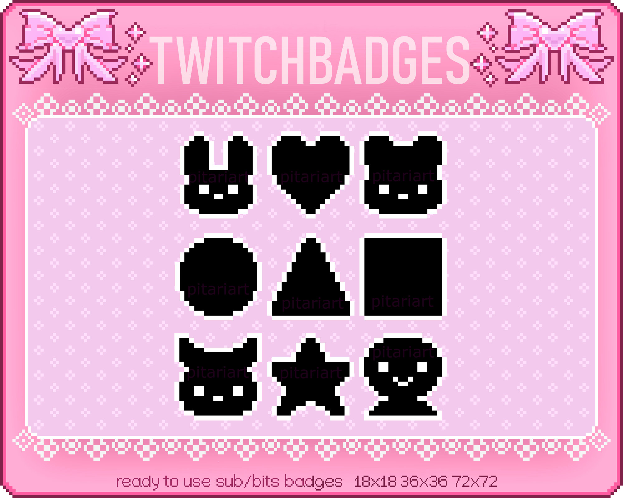 Twitch Badges Simple Black Symbols Sub and Bit Badges for Etsy