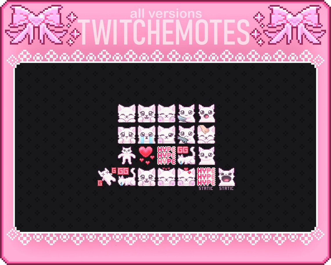 Twitch Pixel Cat Emotes/channel Points 2 Animated Emotes - Etsy Israel