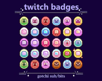 Cute Tamagouotchi Sub/Bit Badges for Twitch | Cute Colorful, Pastel | Retro Game Virtual Pet Badge for Streaming (59)