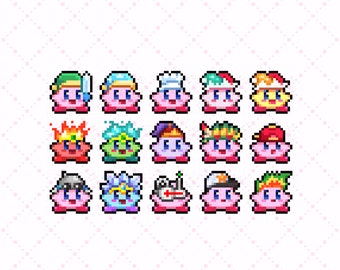 Kawaii Kirbu Sub/Bit Badges for Twitch stream | Cute Game Pink Poyo for Streaming (36)