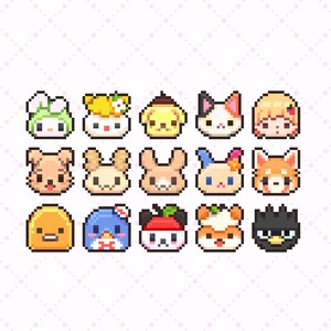 Cute Pixel Plushies as Sub/Bit Badges for Twitch stream | Cute Rabbit, Hamster, Fox, Dog, Penguin Badges for Streaming (19)