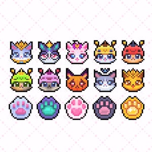 Cat Yuumi Sub/Bit Badges for Twitch stream | Cute Kitty, Kitten and Cat Paws Badges for Streaming (20)