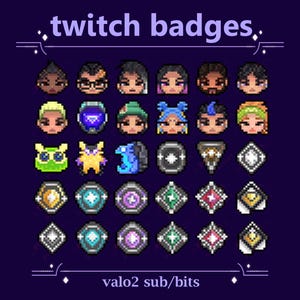 Twitch Badges Valo Agents for Stream | Agents and Rank etc Sub/Bits Badges