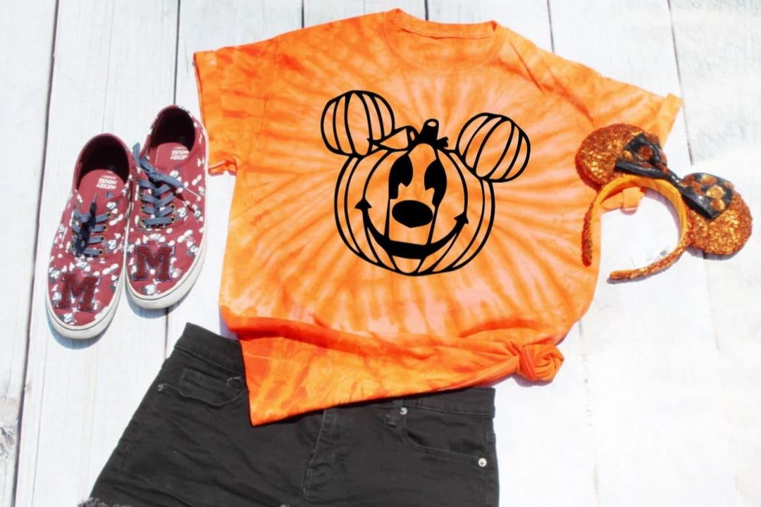 Mickey Pumpkin Shirt Tie Dye Shirt Halloween Tie Dye Shirt Disney ...