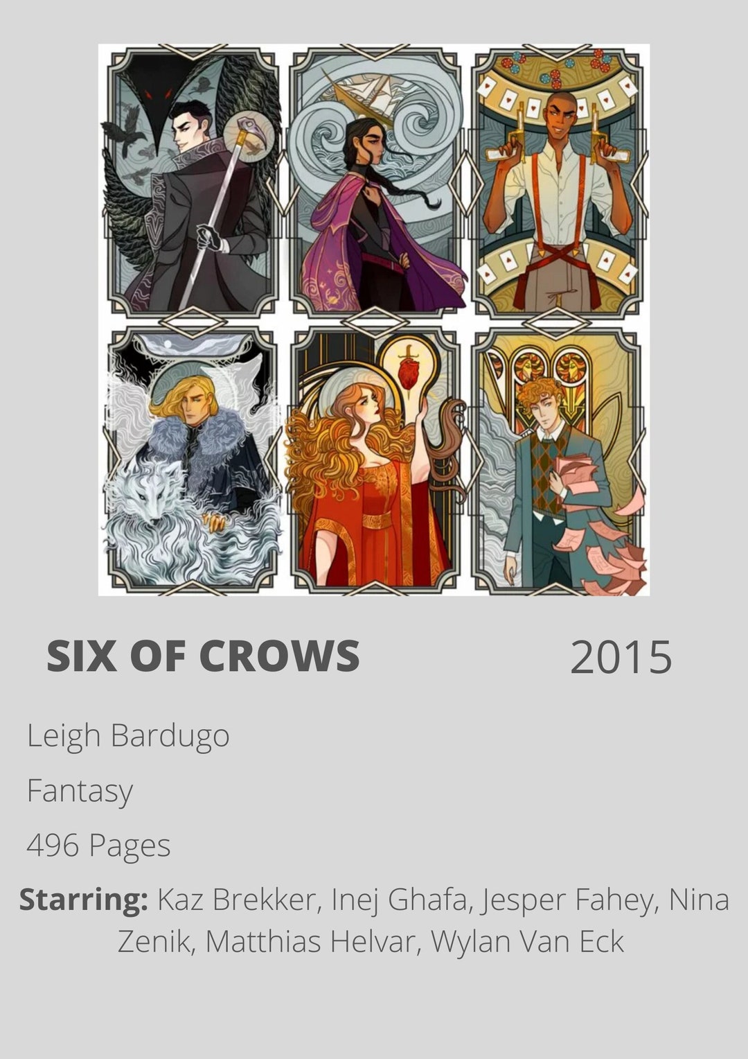 Six of Crows Poster Etsy