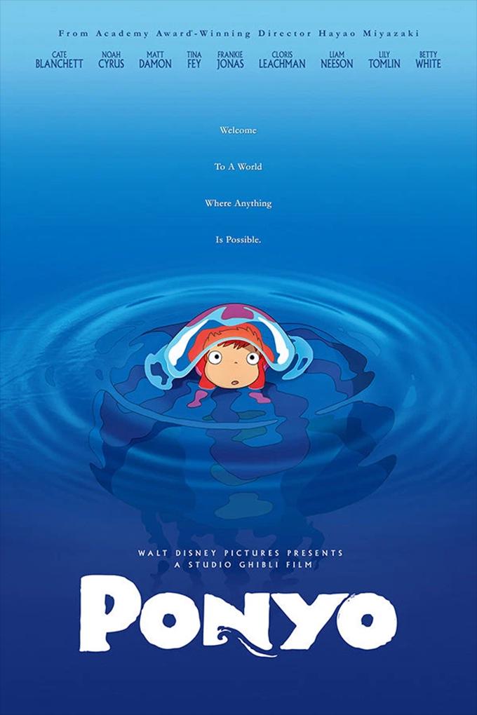 Ponyo Movie 2009 Poster Cute Ocean Anime Poster Underwater Fantasy Wall ...