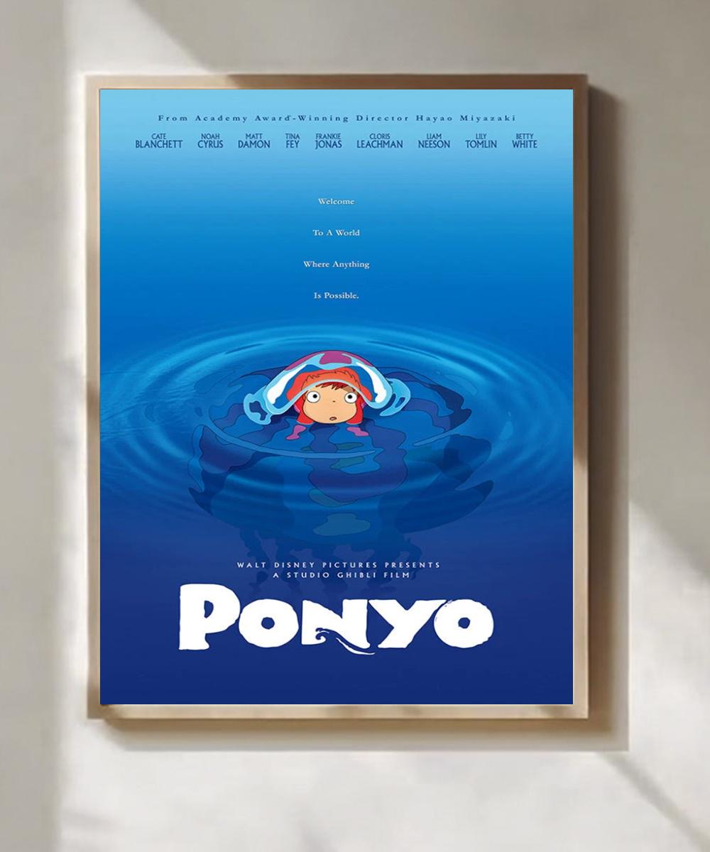 Ponyo Movie 2009 Poster Cute Ocean Anime Poster Underwater Fantasy Wall ...