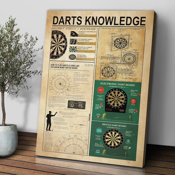 Darts Player Canvas Etsy