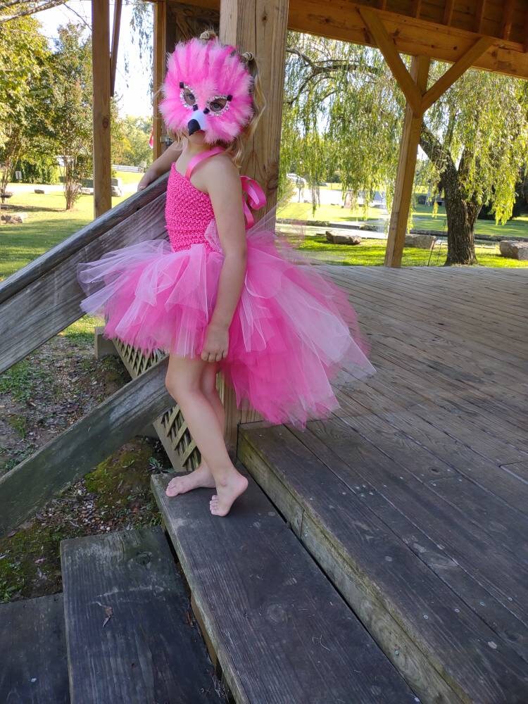 Cute Off-the-shoulder Pleated Girl's Dress Flamingo