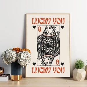 Carte à jouer ハートの女王 Lucky You ノワール ルージュ ポスター