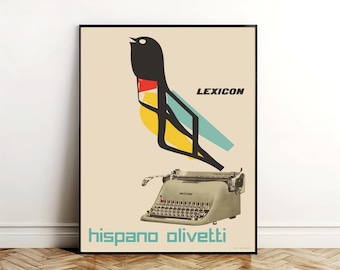 Olivetti Valentine Poster, Typewriter Olivetti, Ettore Sottsass