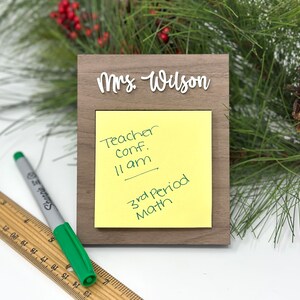 Personalized Sticky Notepad Holder, Teacher Christmas Gift, Gift from Student, Custom Teacher Gift, Office Gift, Postit Note Holder, Desktop image 5