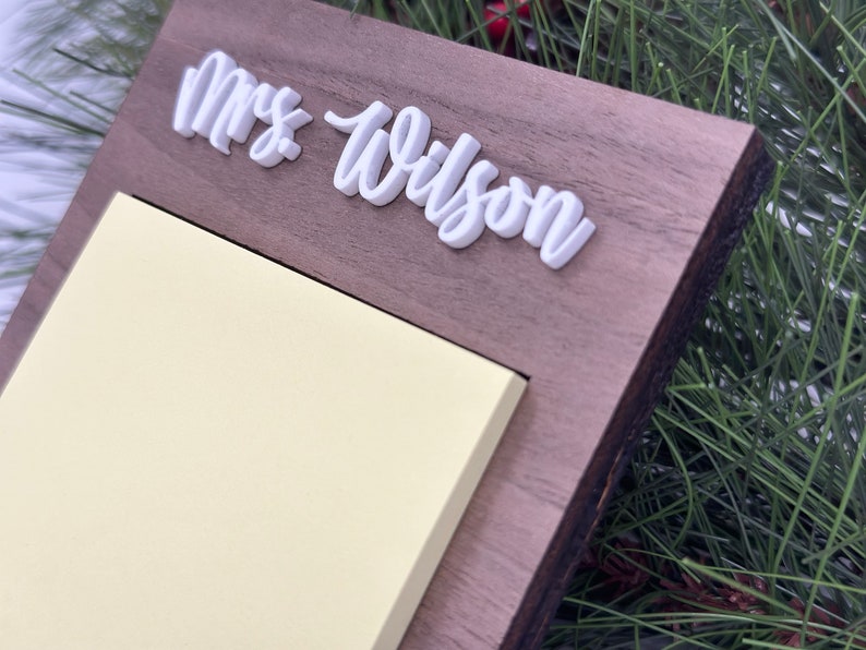 Personalized Sticky Notepad Holder, Teacher Christmas Gift, Gift from Student, Custom Teacher Gift, Office Gift, Postit Note Holder, Desktop image 7