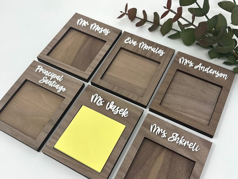 Personalized Sticky Notepad Holder, Teacher Christmas Gift, Gift from Student, Custom Teacher Gift, Office Gift, Postit Note Holder, Desktop image 9