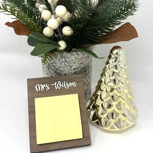 Personalized Sticky Notepad Holder, Teacher Christmas Gift, Gift from Student, Custom Teacher Gift, Office Gift, Postit Note Holder, Desktop image 3
