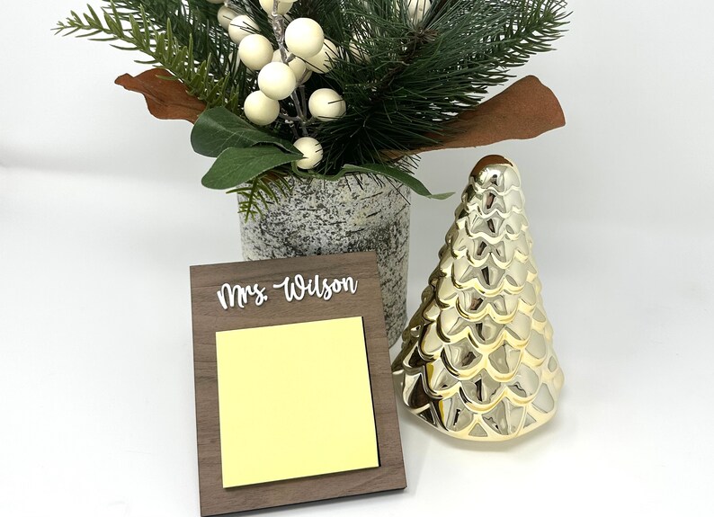 Personalized Sticky Notepad Holder, Teacher Christmas Gift, Gift from Student, Custom Teacher Gift, Office Gift, Postit Note Holder, Desktop image 3