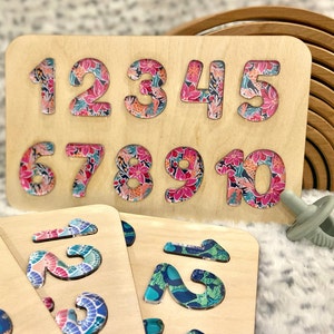 number puzzle wood, acrylic puzzle, learning toy, toddler birthday gift, montessori toy, kids puzzle, baby shower gift, wood puzzle