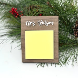 Personalized Sticky Notepad Holder, Teacher Christmas Gift, Gift from Student, Custom Teacher Gift, Office Gift, Postit Note Holder, Desktop image 4