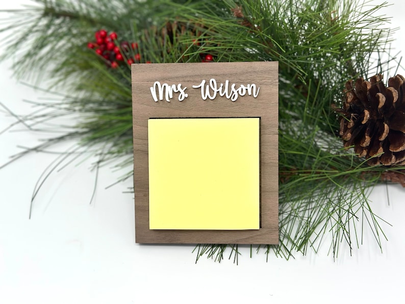 Personalized Sticky Notepad Holder, Teacher Christmas Gift, Gift from Student, Custom Teacher Gift, Office Gift, Postit Note Holder, Desktop image 4