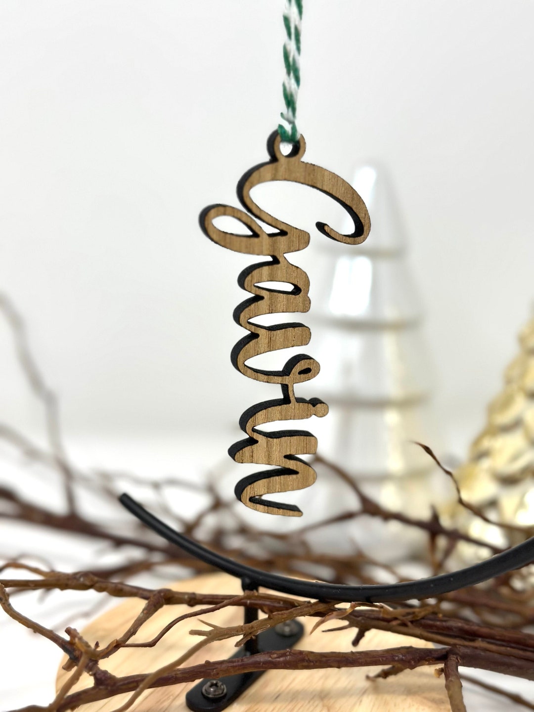 Personalized Custom Christmas Ornament, Name Christmas Ornament, Wood