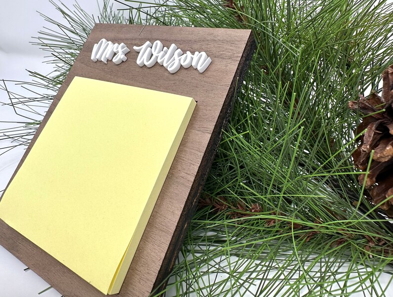 Personalized Sticky Notepad Holder, Teacher Christmas Gift, Gift from Student, Custom Teacher Gift, Office Gift, Postit Note Holder, Desktop image 2