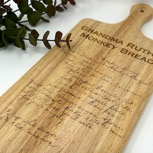 Handwritten Recipe Cutting Board, Personalized Cutting Board, Handwriting Gift, Christmas Gift for Women, Engraved Handwriting, Gift for Her