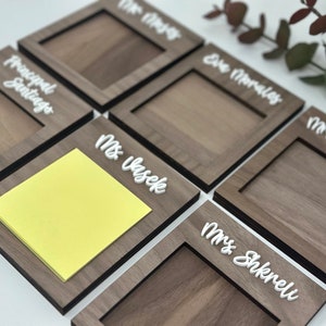 Personalized Sticky Notepad Holder, Teacher Christmas Gift, Gift from Student, Custom Teacher Gift, Office Gift, Postit Note Holder, Desktop image 10